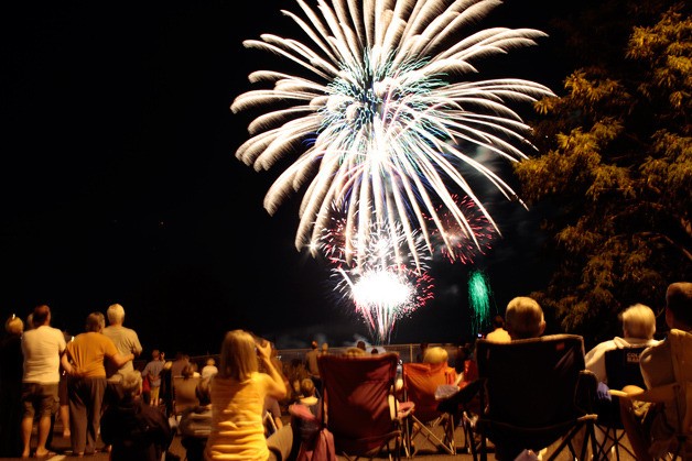 Last year’s fireworks show over Eagle Harbor.