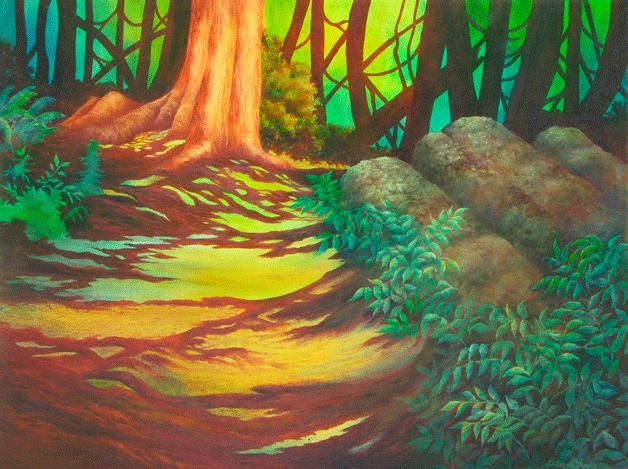 'Mossy Pathway' by Marcia Shaver. Shaver presents 'Watercourse' in November at the Bainbridge Public Library.