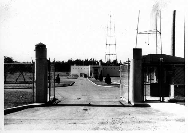 A photo of Battle Point Park during World War II shows the transmission towers that made the installation a vital part of the nation’s defense.