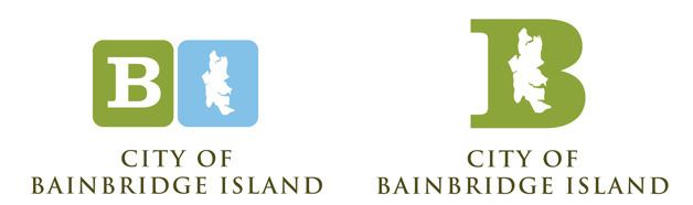 The two options for a new city of Bainbridge Island logo.