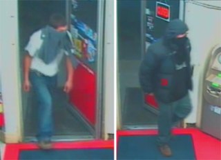 Bainbridge Police released these surveillance images of robbery suspects entering Fletcher Bay Mart Sept. 26.