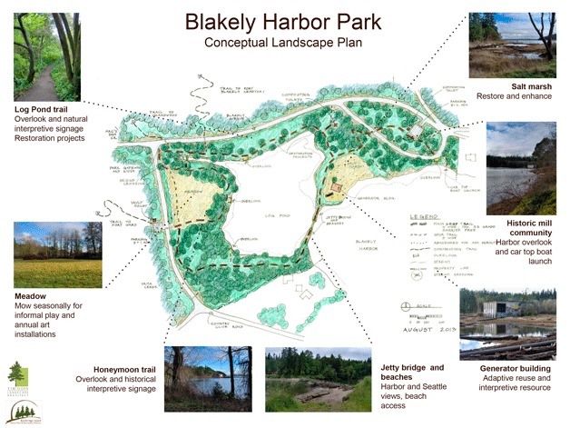 A conceptual landscape plan for Blakely Harbor Park can be viewed on the park district website at http://www.biparks.org/.