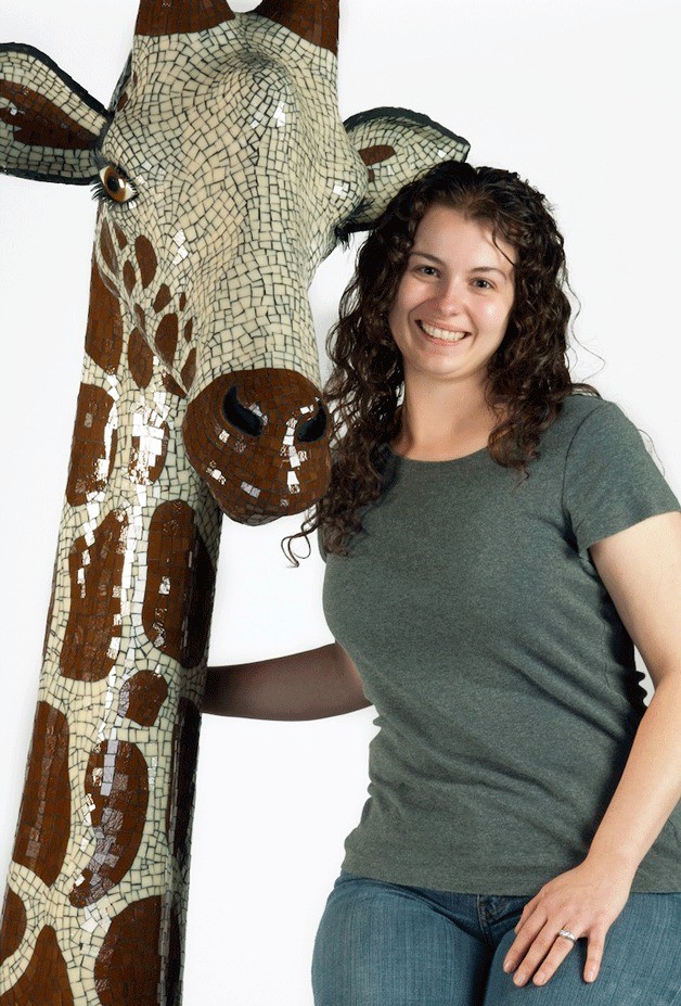 Raquel Stanek is a finalist for a 2014 NICHE Award for her Mosaic Giraffe Bust.