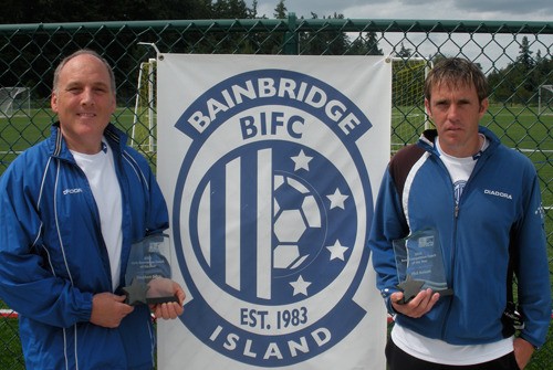 (L-R) Coaches of the Year Stephen Bucy and Stephen Avison.