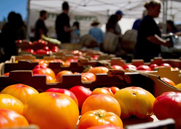 Tomatoes are just one of the dozens of choices spread before visitors to the Bainbridge Island Farmers Market every Saturday in the town square at city hall. Recently ranked number 62 in a list of the country's 101 best farmers markets by the national food and drink website 'The Daily Meal
