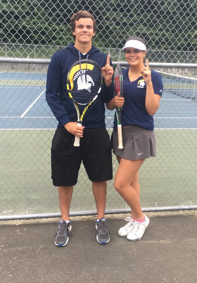 The sibling mixed doubles team of Sam and Molly Alpaugh took home first-place ribbons from the recent Metro League high school all-comers tennis tournament at Lower Woodland Park.