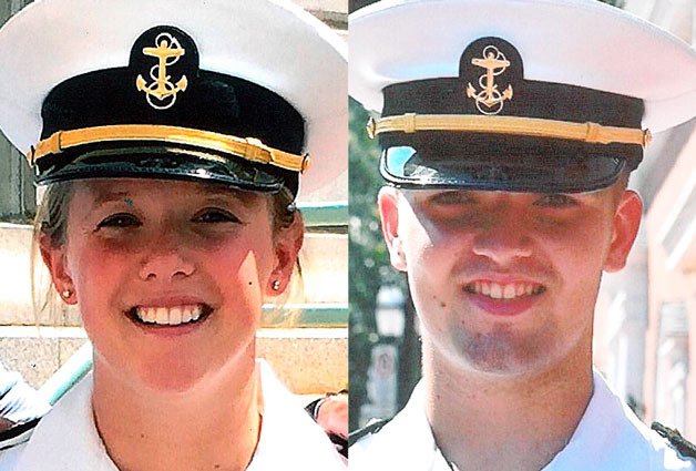 Navy Midshipman 3rd Class Paige Brigham and Navy Midshipman 3rd Class Peter Lindsey