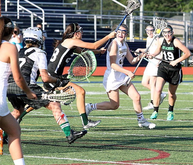 Sophia Hagstromer cuts toward the goal during action against Issaquah. She finished with two goals in the game.