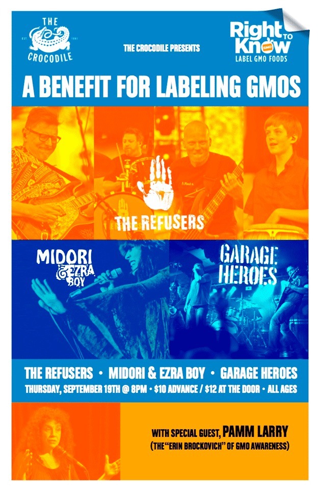 The Refusers will headline a benefit concert this week in Seattle to support Initiative 522.