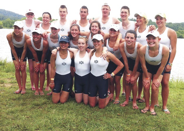 The Bainbridge Island Rowing teams gather for a photo after their outstanding performances at the U.S. Rowing Youth National Regatta. In the front row