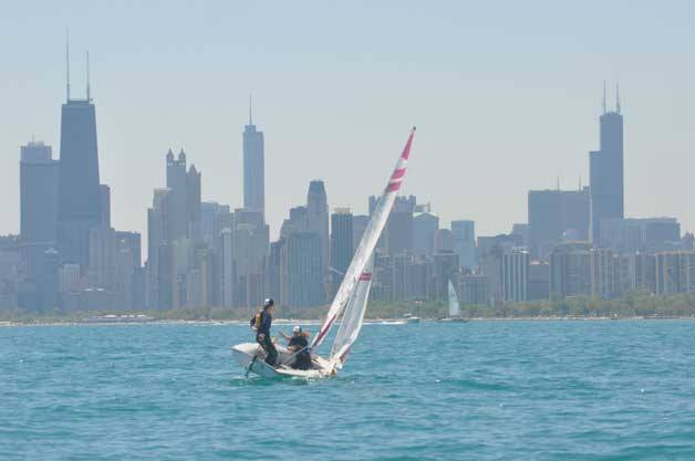 The Bainbridge High varsity sailing team took eighth place at the recent ISSA Baker Trophy Team Racing National Championship in Chicago.