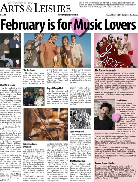 Just some of the music events on Bainbridge Island in February.