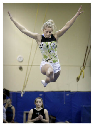 BHS senior and gymnastics co-captain Katie Mathews will compete in the all-around this season. Bainbridge is hosting a home meet Friday with Nathan Hale