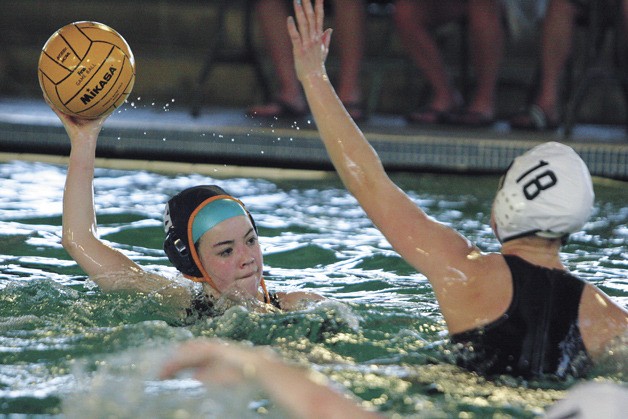 Celia Chaussable of Bainbridge moves in for one of her four goals against Roosevelt.