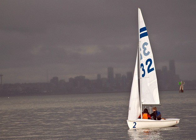 The Bainbridge High School sailing team had their second practice in the water Tuesday