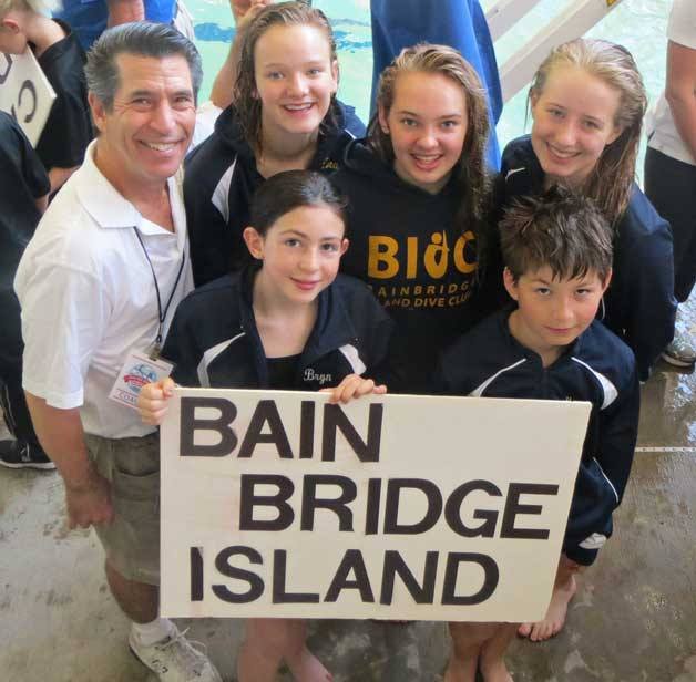 Members of the Bainbridge Island Dive Club gather for a photo during the Junior Region 10 Championships in Beaverton