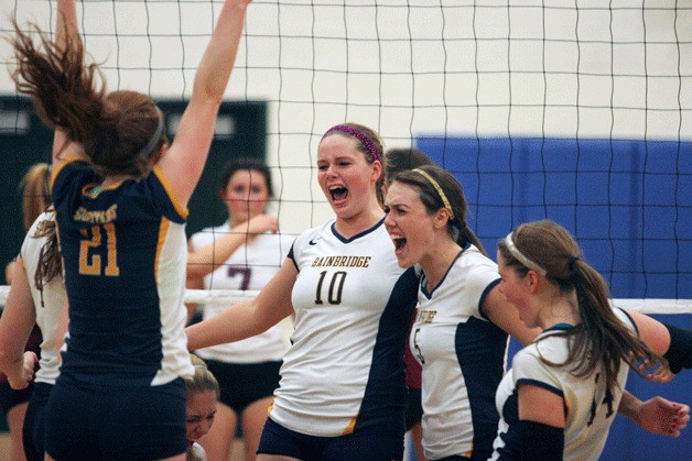 Members of the Spartan volleyball team — Kyra Easley