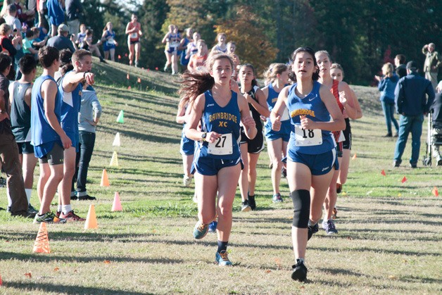 Members of the Spartan girls cross country team set the pace at last week’s home meet.