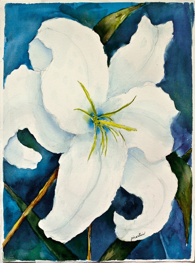 'Lilies' is part of the January art exhibit at the Bainbridge Public Library.