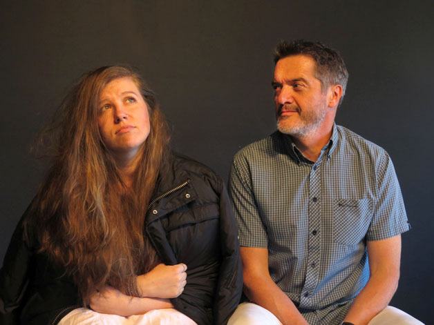 Liz Ellis and Sam McJunkin rehearse “Benchwarmer” by Miranda Ray.