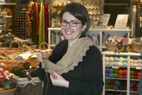 Kit Hutchin of Churchmouse Yarns & Teas didn't wait long after receiving guanaco yarn from Argentina to begin knitting a scarf
