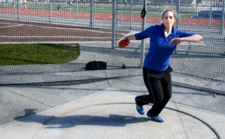 Anna Kaminski set a new school record with the discus throw at the Tacoma Invite Saturday.