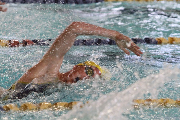 Mikelle Ackerley wins the 50-yard freestyle in 26.43 for the Spartans during the meet against Port Angeles earlier this week.