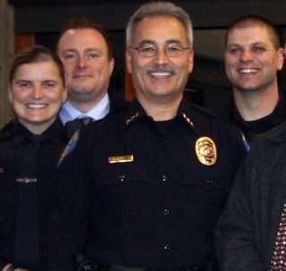 Police Chief Matt Haney with other members of the Bainbridge Police Department. Jan. 2009.