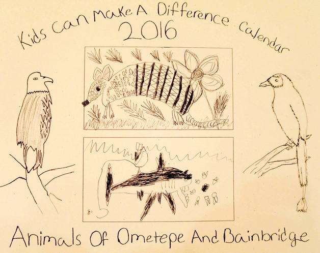 The “Animals of Ometepe and Bainbridge” benefit calendar.