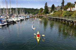 Kayaking and other water activities are popular attractions to the shorelines of Bainbridge Island.