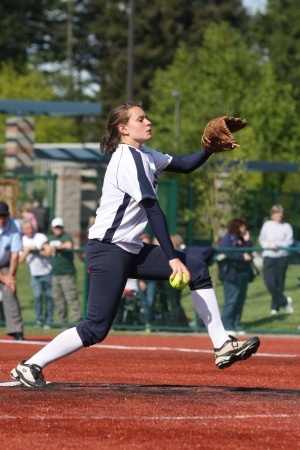 Bainbridge sophomore pitcher Katie Raben had three wins at the 3A state fastpitch tournament at the RAC in Lacey over the weekend.