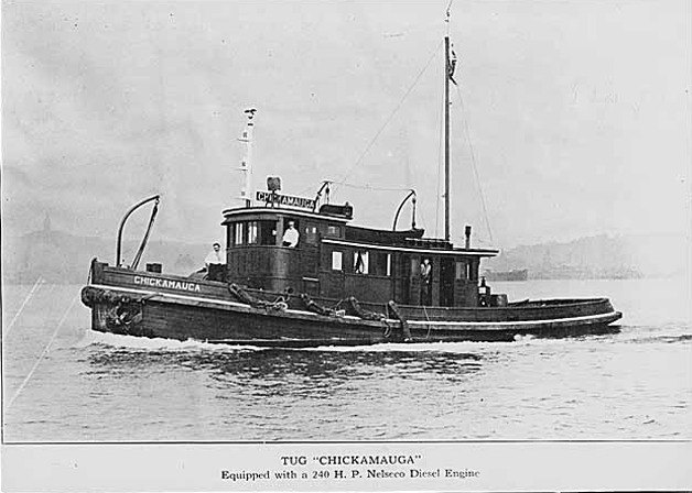 The tug 'Chickamauga' during its early working days.