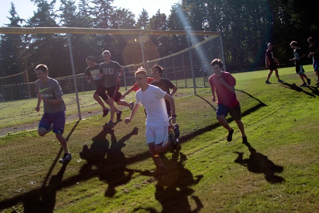Spartan runners train for their next cross country meet.