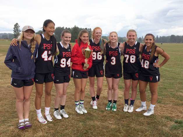 The Puget Sound Select girls lacrosse team took first place in the recent Cascade Cup Lacrosse Tournament in Snohomish — the largest girls lacrosse tournament in the state — with a roster boasting eight Bainbridge Island players: Sophia Hagstromer