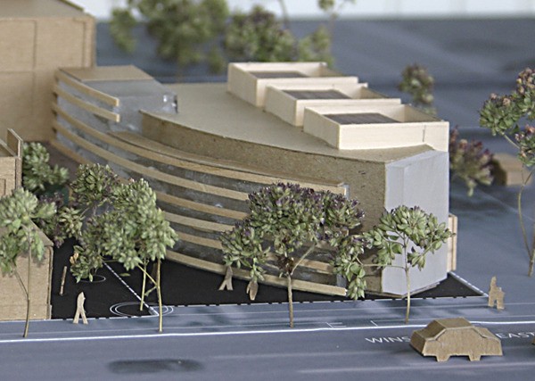 A three-dimensional model of the final design for the Bainbridge Art Museum was unveiled Friday during Art Walk. The modern structure
