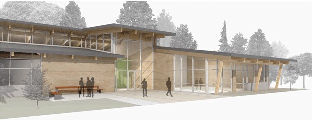 An architect's rendering of a new stand-alone facility for the Bainbridge Island Police Department.