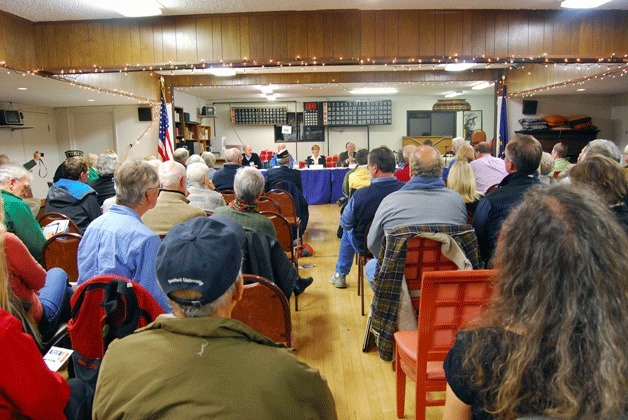 The six running for council answered questions at this year’s first candidate forum at the American Legion Hall Thursday