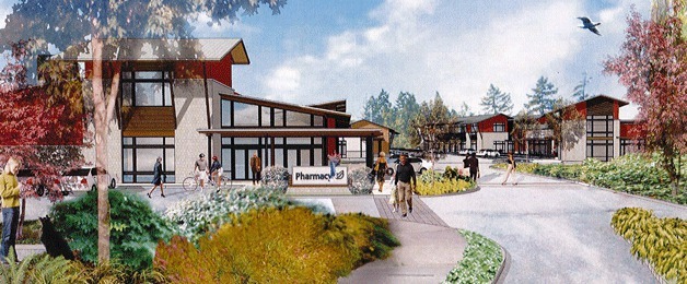 An artist’s rendition shows the pedestrian-friendly design of the proposed shopping center.