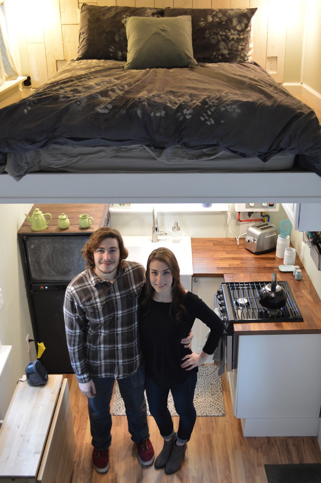 Nick Hinton and Nora Phillips became jacks-of-all trades for their tiny house project. To construct the 8.5-by-20-by-13-foot space