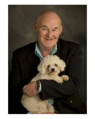 Richard LeMieux and Willow. The canine has accompanied the author to numerous readings and events surrounding “Breakfast at Sally’s” and will join him on Bainbridge Thursday.
