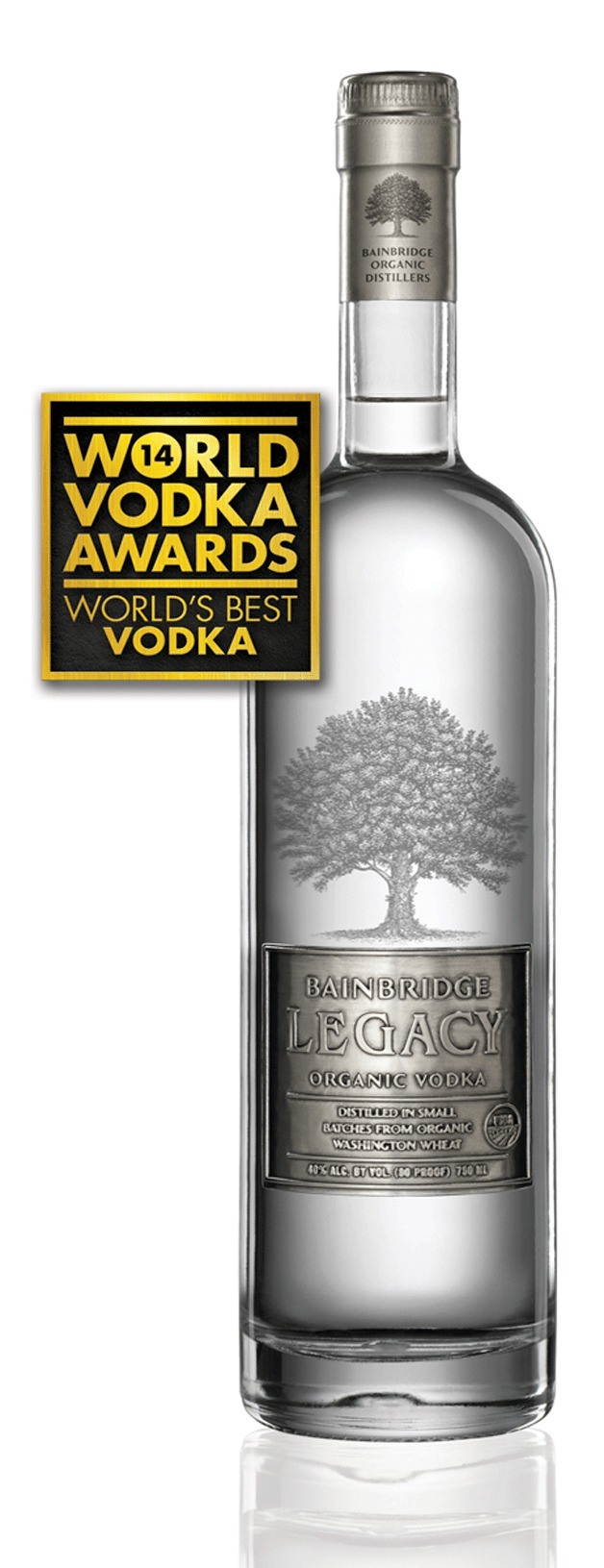 Bainbridge Legacy Organic Vodka was named “World’s Best Vodka” by the World Vodka Awards.