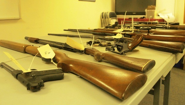 Police collected 16 guns including pistols