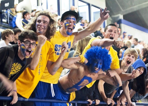 Bainbridge Island Spartan fans turned out in full force for the first home game of the season Friday