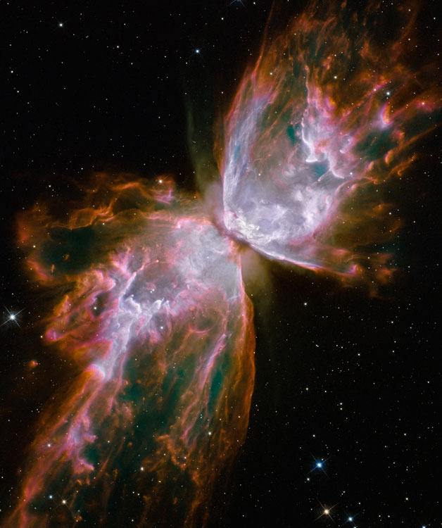The wings of the Butterfly Nebula span three light-years and are made up of gases released over two millennia by a dying star.