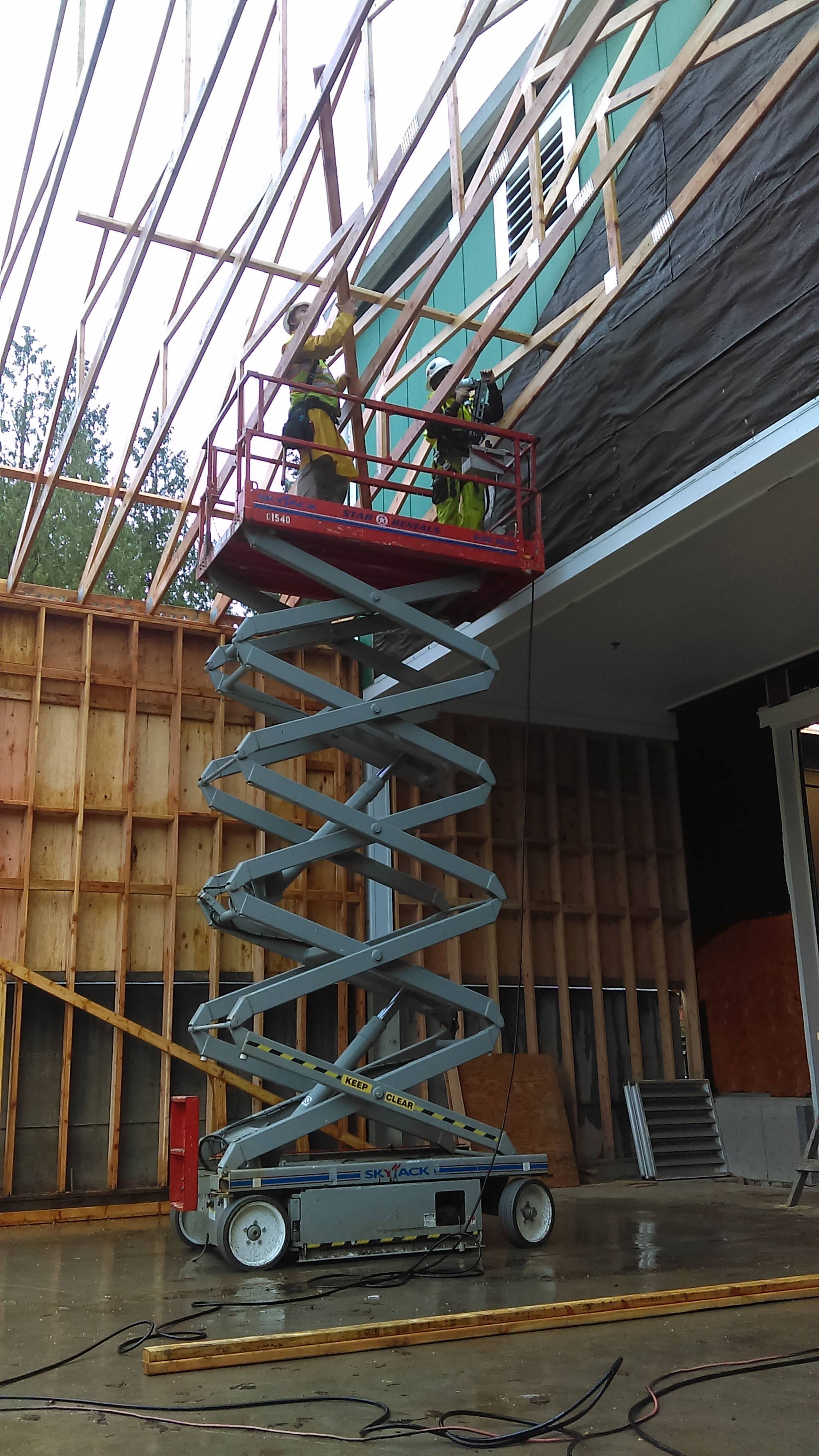 Luciano Marano | Kitsap News Group                                Construction is underway at Bainbridge Island Fire Station 23 to expand the rear apparatus bay as part of the overall building upgrade being done as it is now staffed 24/7. A celebratory open house will be held from 1 to 3 p.m. Saturday, Nov. 5.