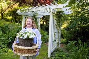 Martha Pyne in her home-grown oasis. Her Bainbridge in Bloom tour stop is the product of love