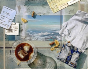 Andrew Denman’s “Air Travel." Denman’s paintings and the work of seven other artists offer a modern take on the hyper-real trompe o’oeil tradition.