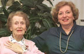 Past president Dorothy Noble (left) has put in more than 50 years with the Bainbridge Island Garden Club. Peggy Booth (right) is the current president of the club.