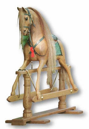 A hand-crafted rocking horse is one of the items available for bidding at the Auction for the Arts.