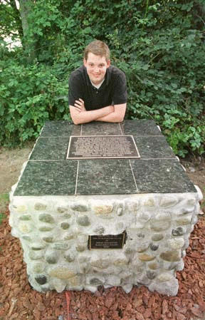 Eagle Scout Steven Djordjevich constructed a monument in Waterfront Park for the island's namesake